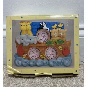Kids Ceramic Noahs Animal Arc Free Standing Photo Frame For 3 Wallet Prints NWT
